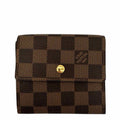 LOUIS VUITTON Damier Ebene Elise Wallet Brown