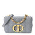 Calfskin Cannage Small Caro Bag Cloud Blue