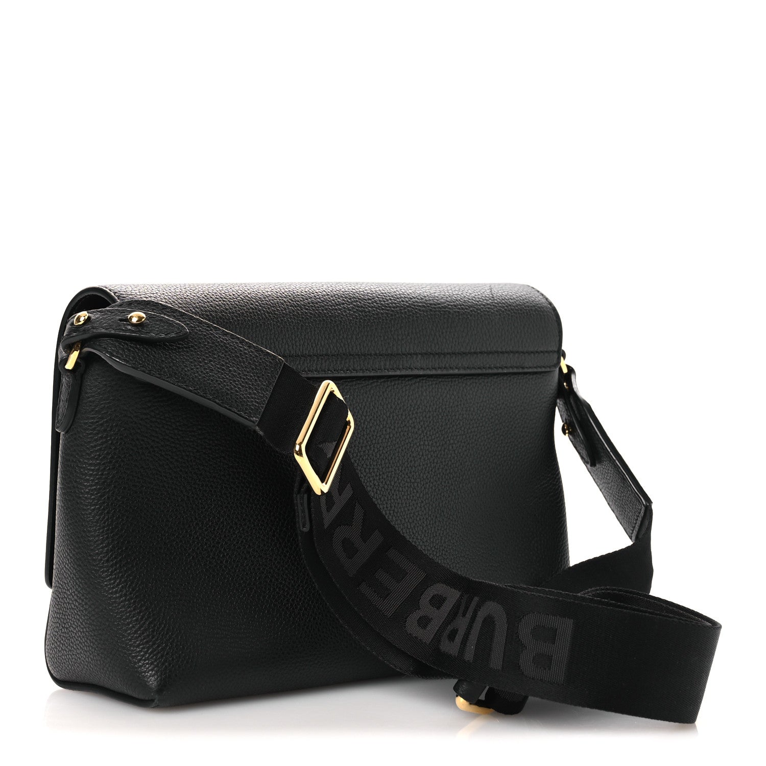 Grainy Calfskin Vintage Check Note Crossbody Bag Black