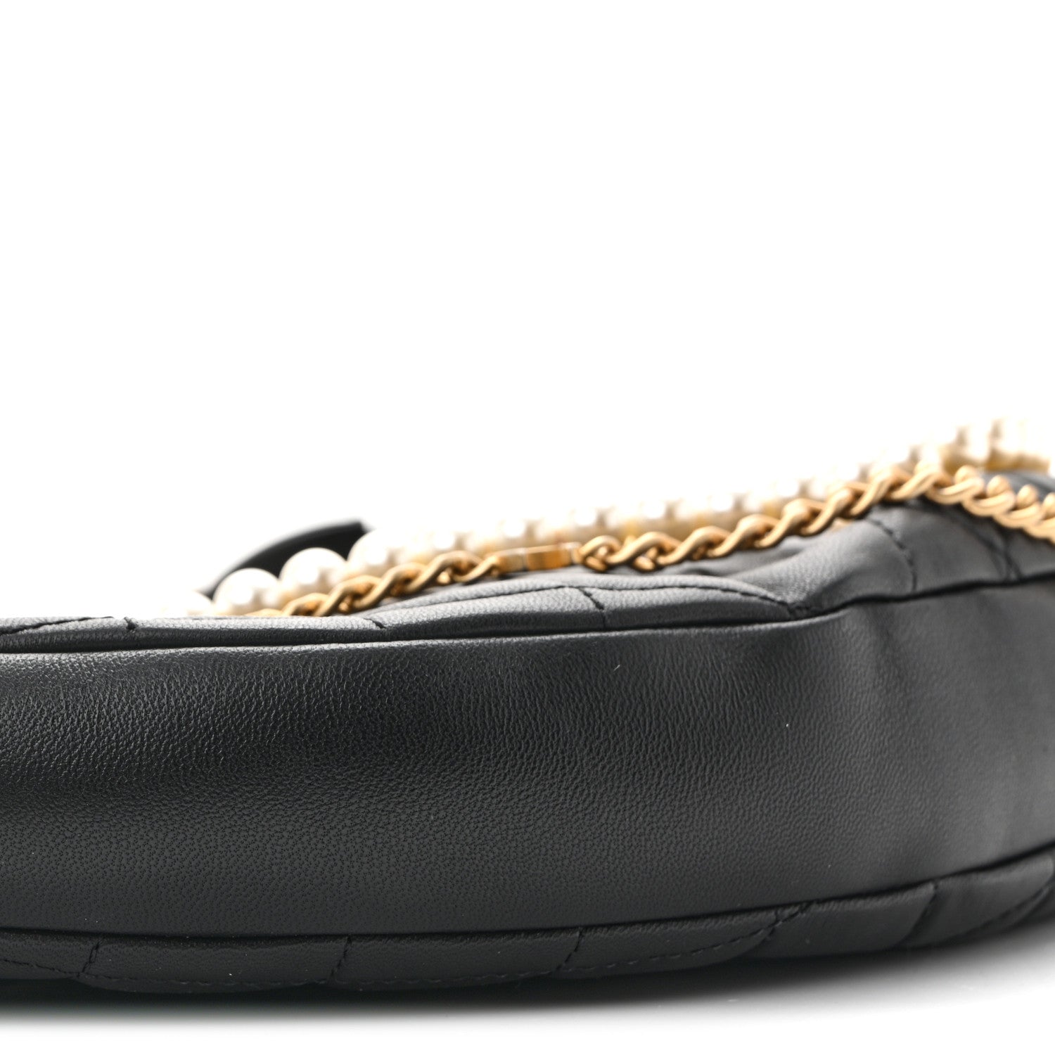 Lambskin Quilted All About Chains Hobo Black