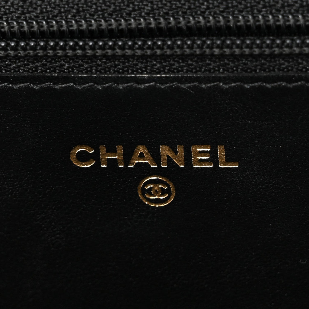 Caviar Quilted Boy Wallet On Chain WOC Black