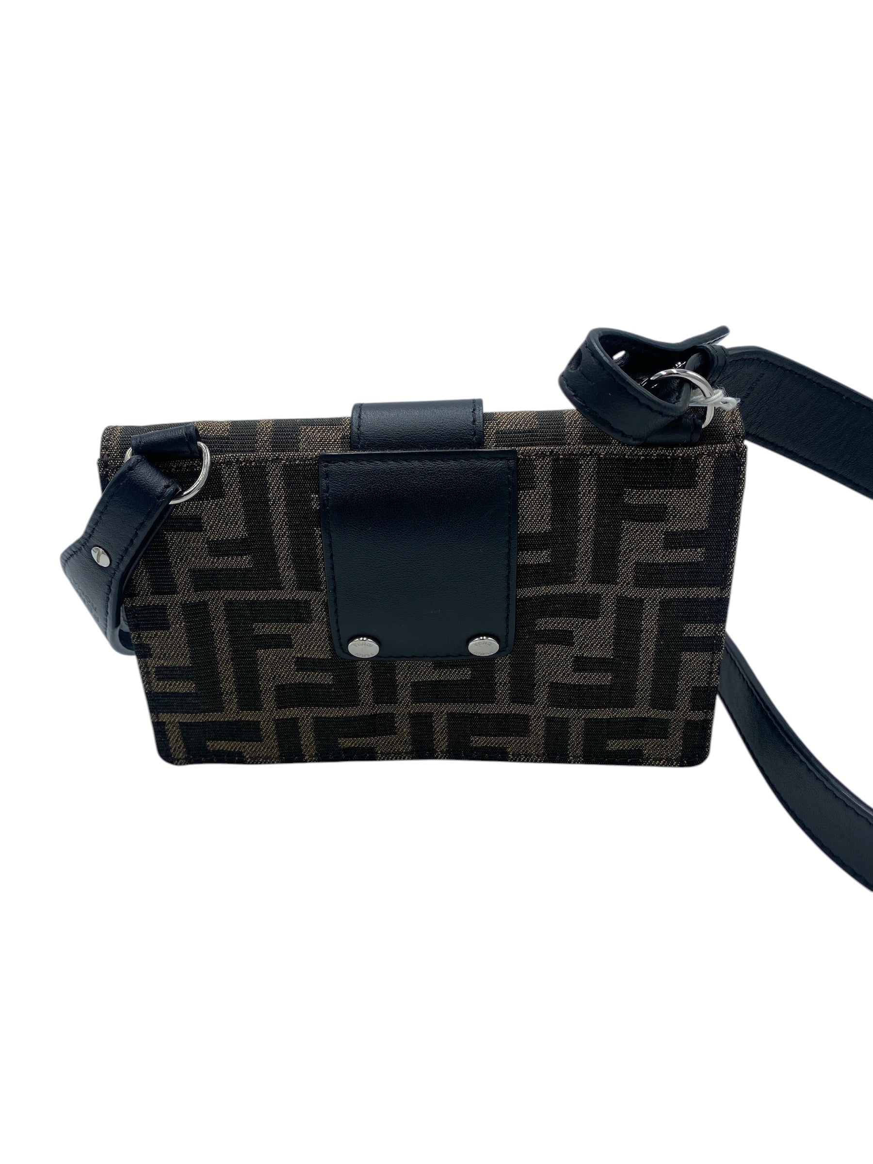 Fendi Flap Crossbody Bag Zucca Canvas Brown Canvas Crossbody Bag Bag (Authentic  )