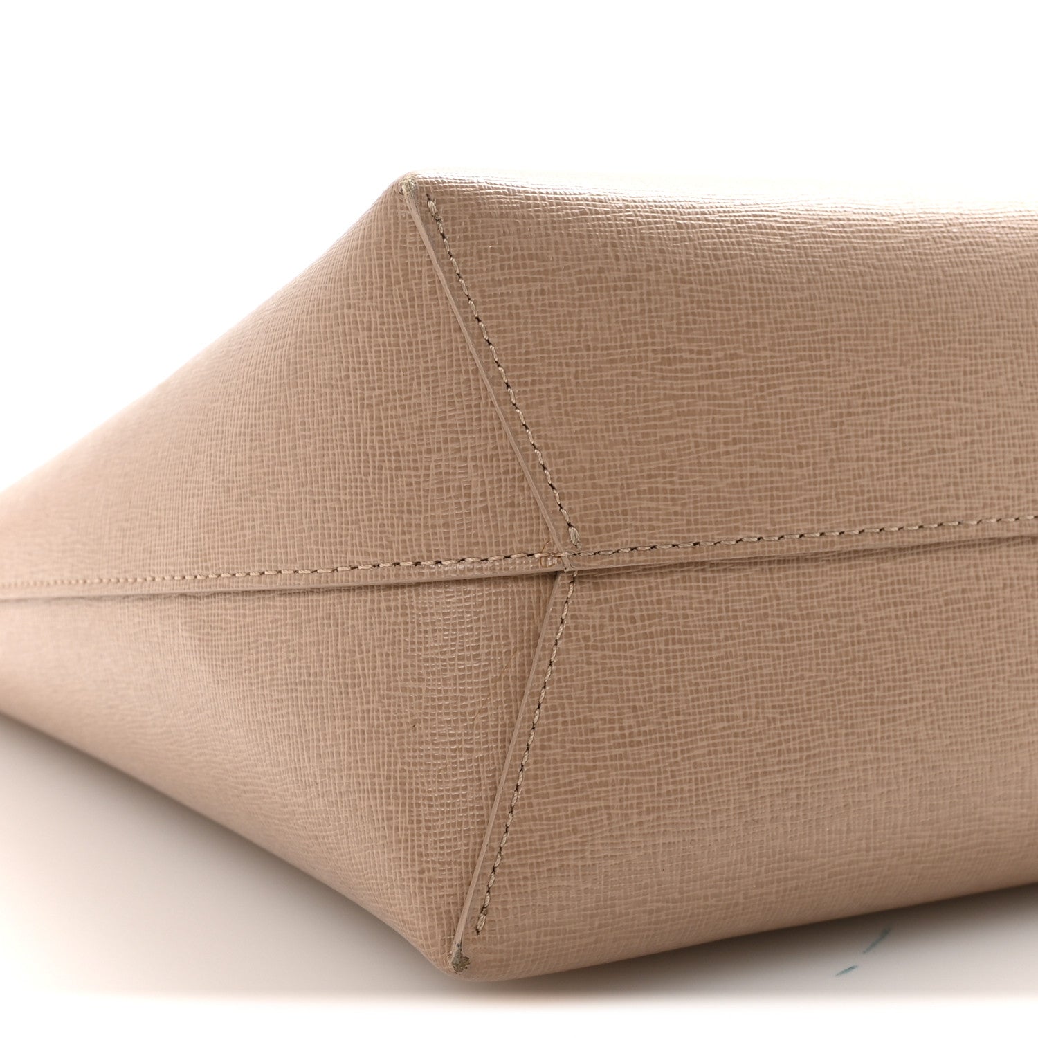 Saffiano Small Zip Tote Beige