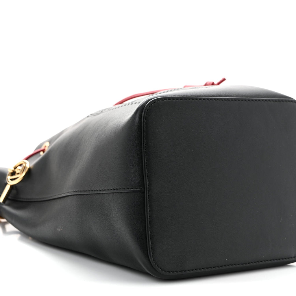 Vitello Grace F is Fendi Stamp Patch Perforated Small Mon Tresor Bucket Bag Black