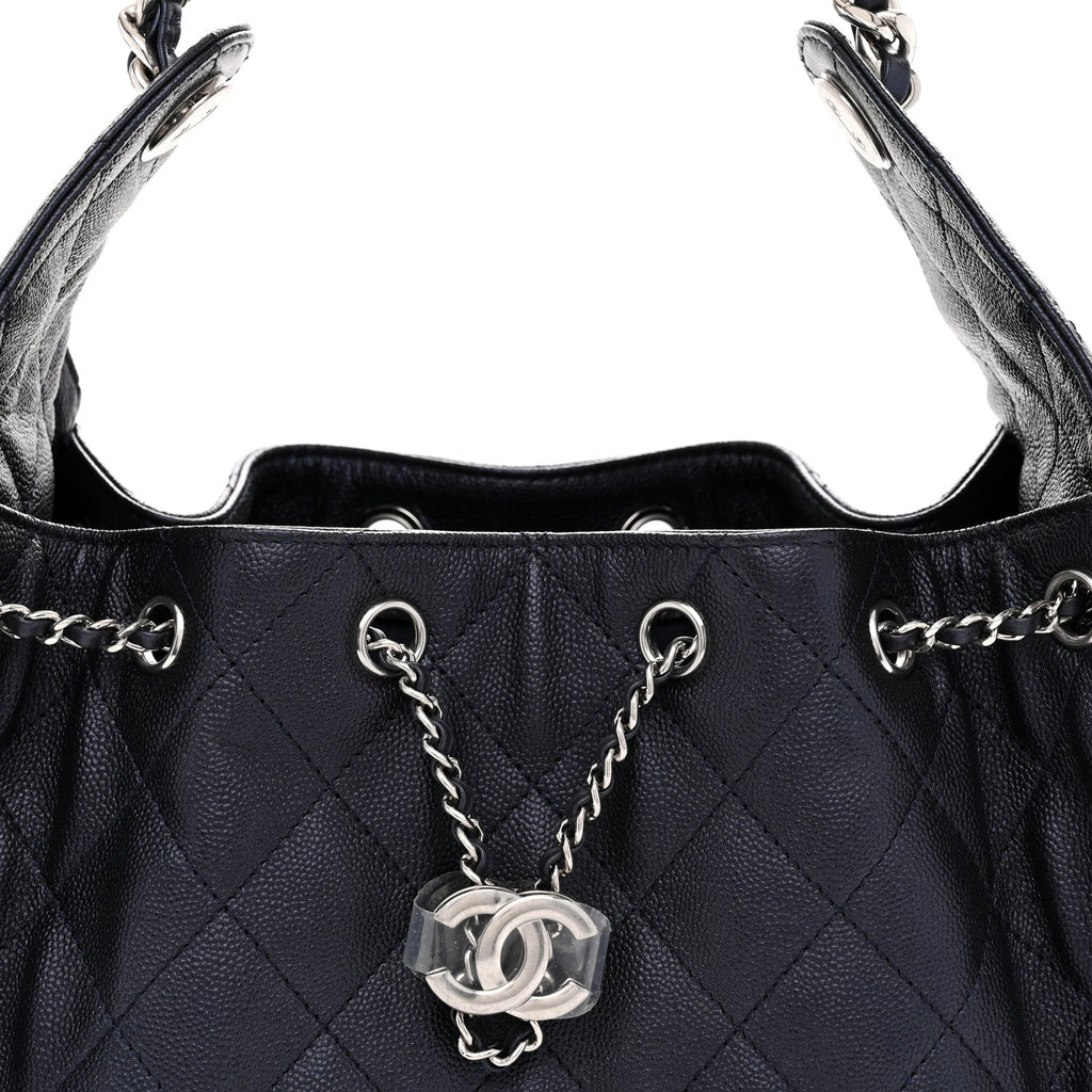 Caviar Quilted Small Chanel 25 Handbag Dark Navy