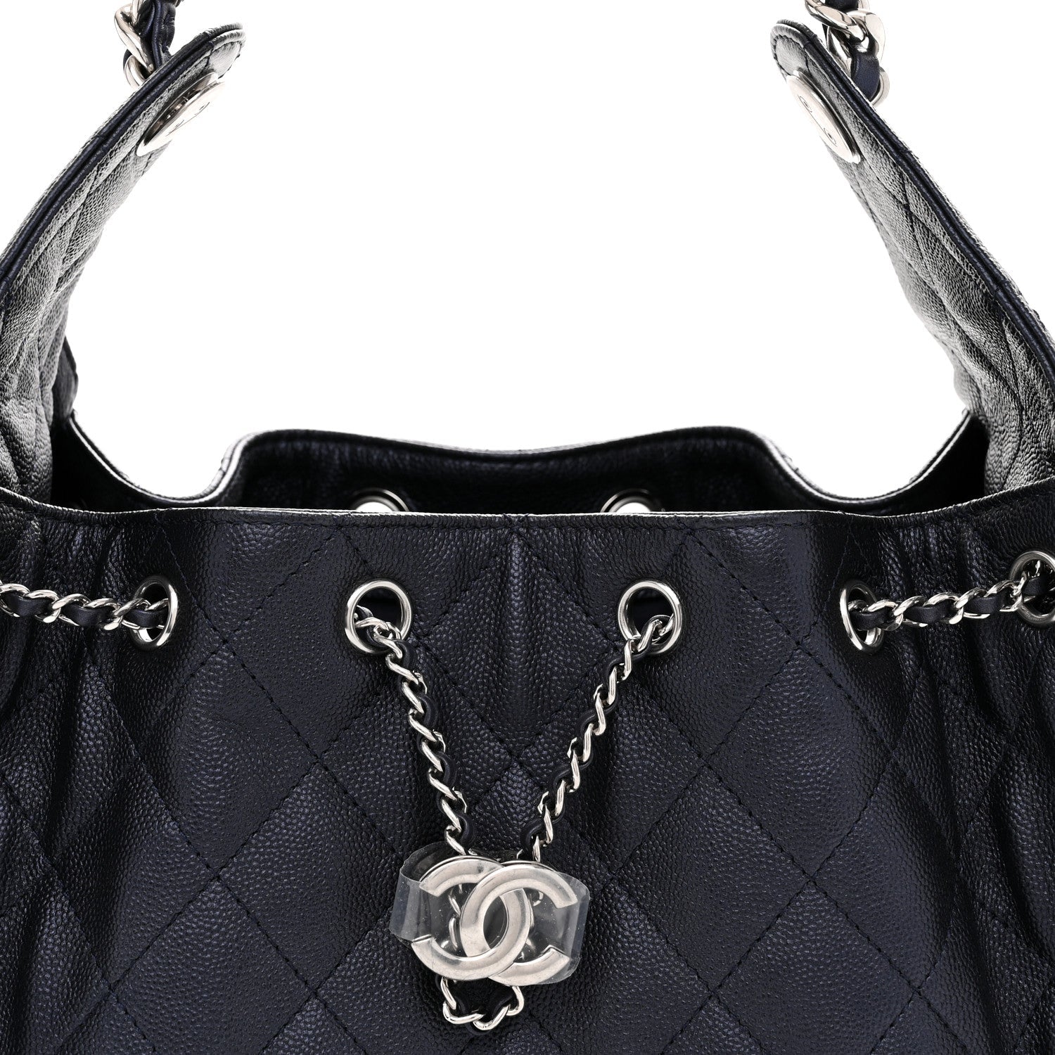 Caviar Quilted Small Chanel 25 Handbag Dark Navy
