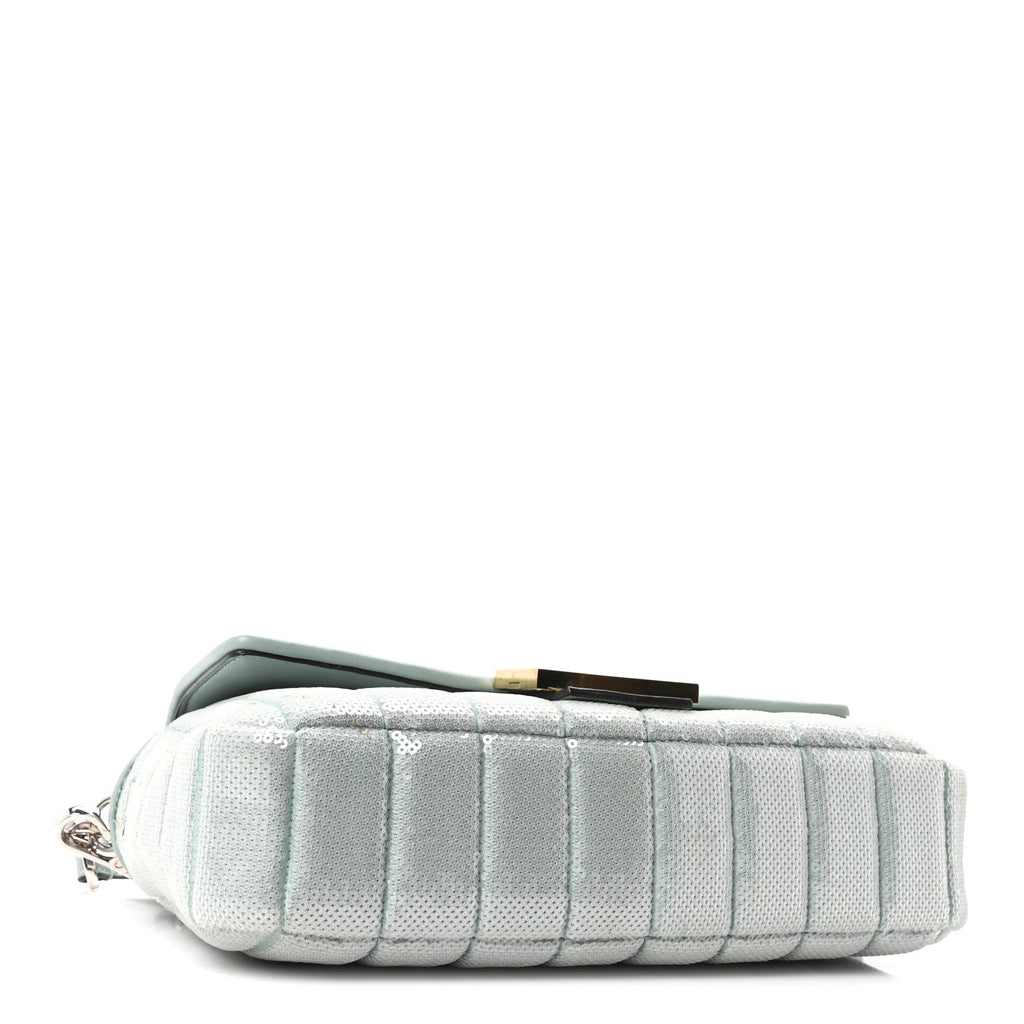 Sequin Paillettes Nappa Baguette Light Blue