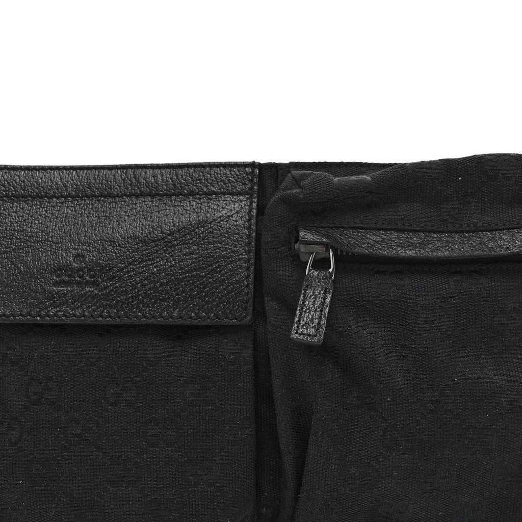 GG Monogram Double Pocket Belt Bag Black