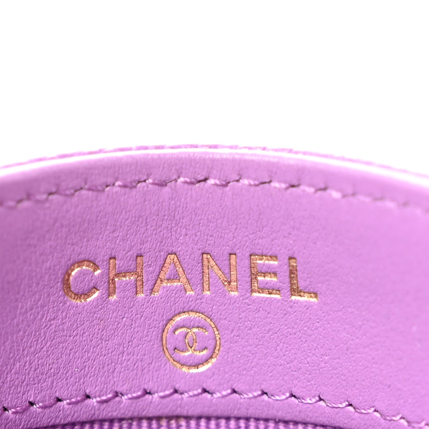 Caviar Quilted Card Holder Purple