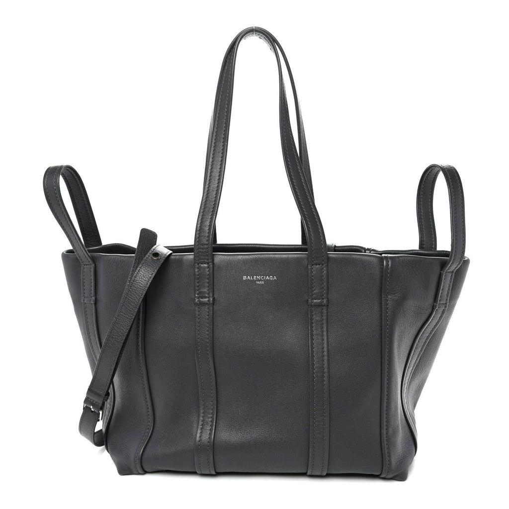 Calfskin Medium Laundry Cabas Tote Gris Fossile