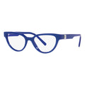 Dolce & Gabbana Eyeglasses Butterfly Full Rim, Metallic Blue Frame and Clear Demo Lenses Lens DG33583378