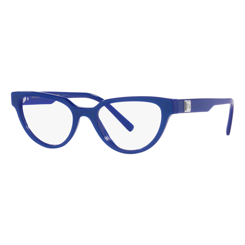Dolce & Gabbana Eyeglasses Butterfly Full Rim, Metallic Blue Frame and Clear Demo Lenses Lens DG33583378