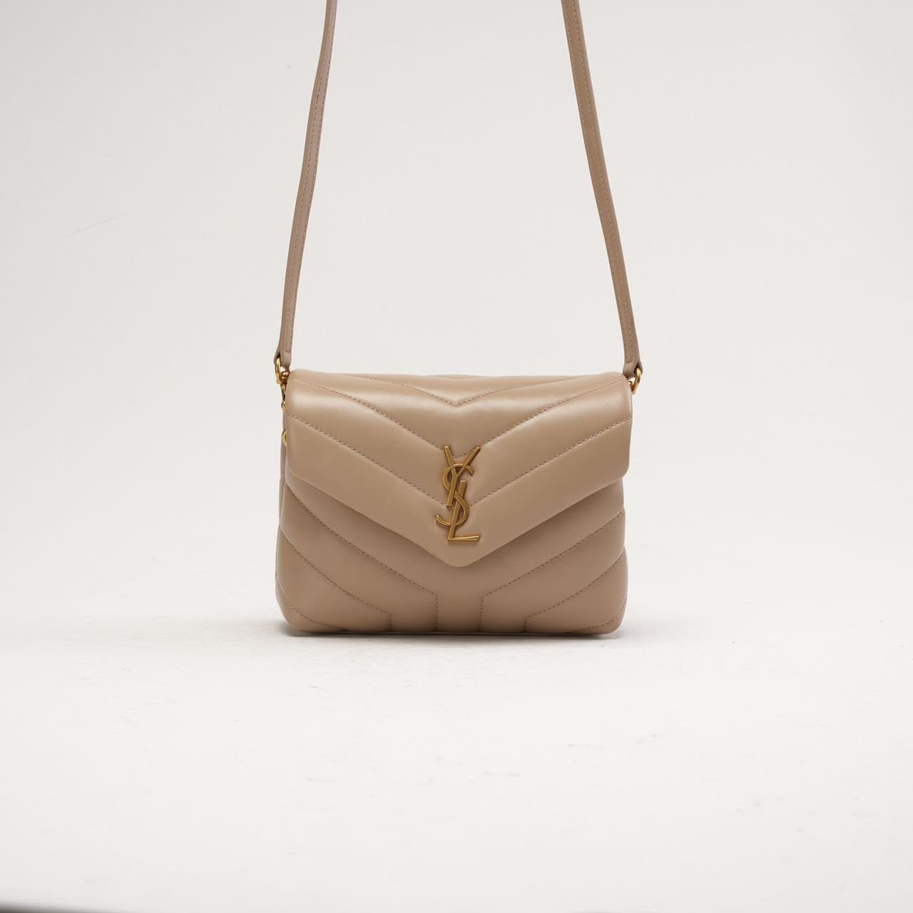 Saint Laurent LouLou Toy Crossbody Leather Dark Beige 2020