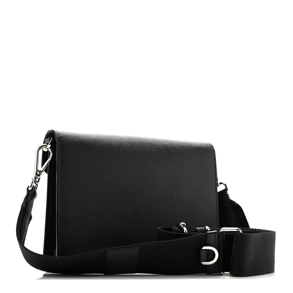 Saffiano City Calf Mini Envelope Bag Black