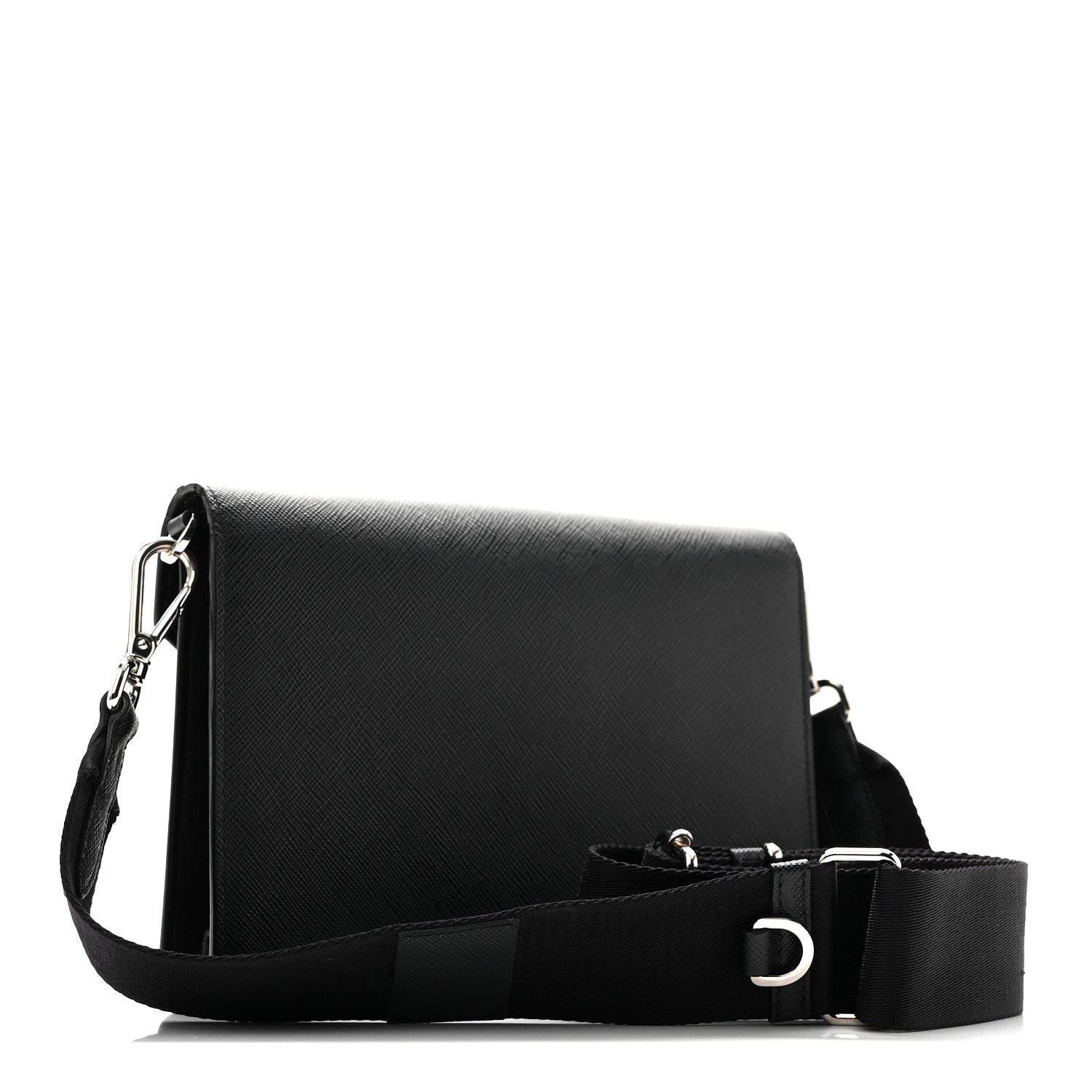 Saffiano City Calf Mini Envelope Bag Black