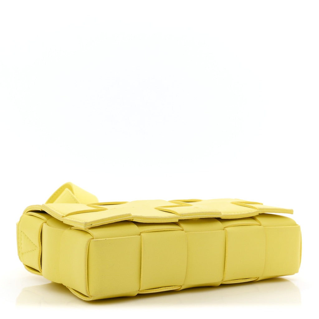 Lambskin Maxi Intrecciato Small Cassette Crossbody Bag Lemonade