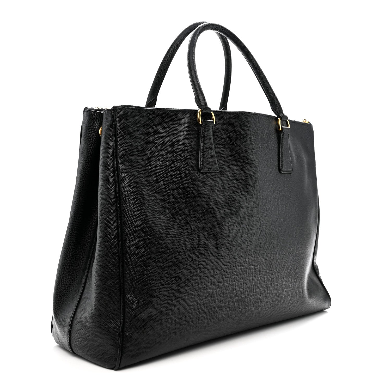 Saffiano Lux Extra Large Galleria Double Zip Tote Black