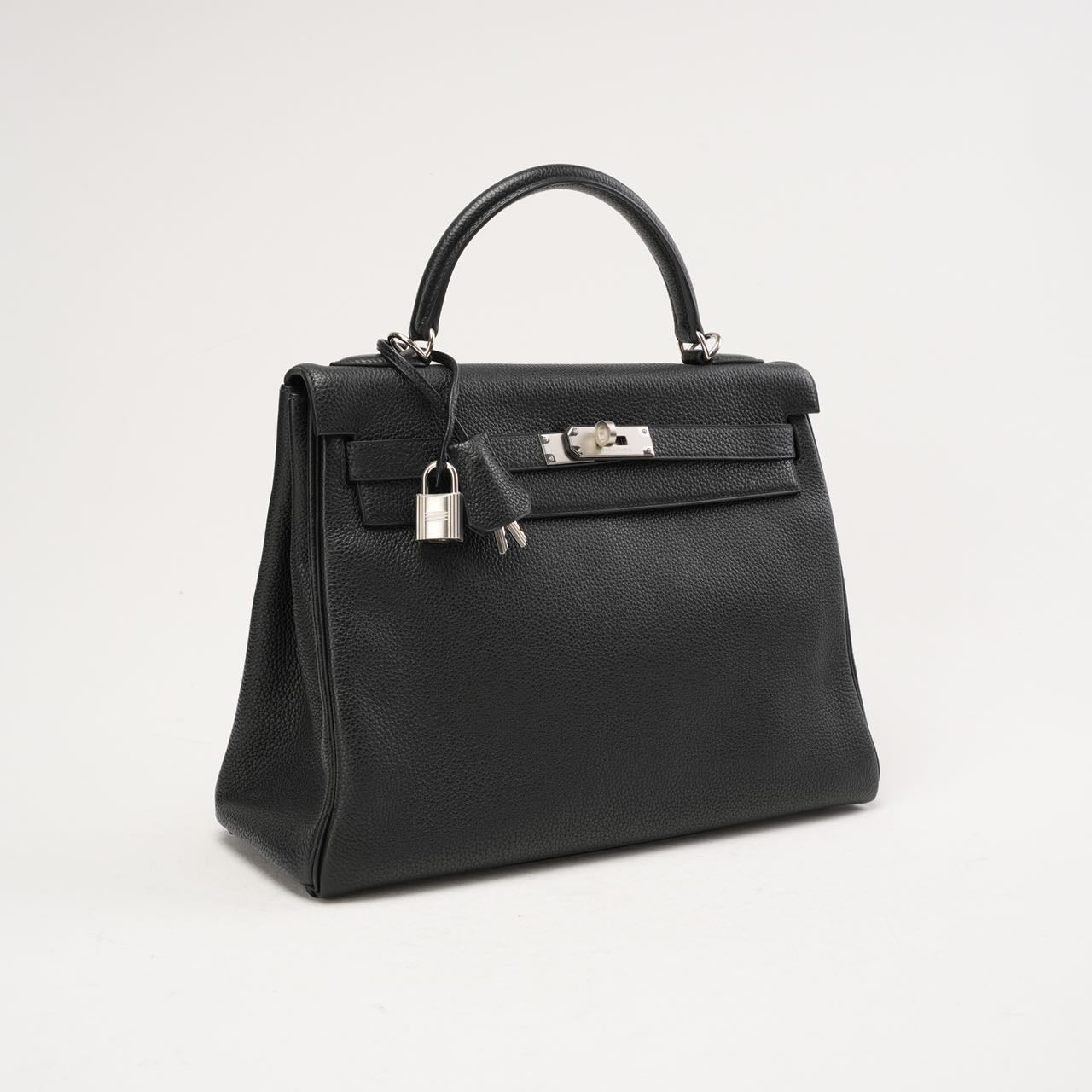 Hermes Vintage Sellier Kelly 32 Togo Black 2004