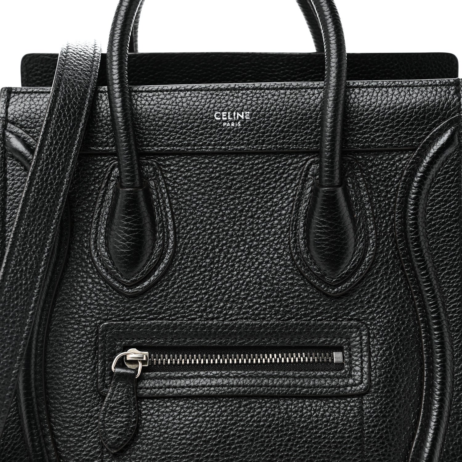 Drummed Calfskin Nano Luggage Black