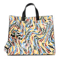 X SARAH COLEMAN Vitello Grace Light FF Vertigo Shopping Tote White Ice Multicolor