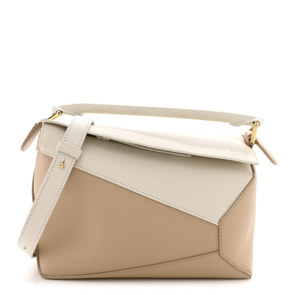 Classic Calfskin Small Puzzle Edge Bag Soft White Paper Craft