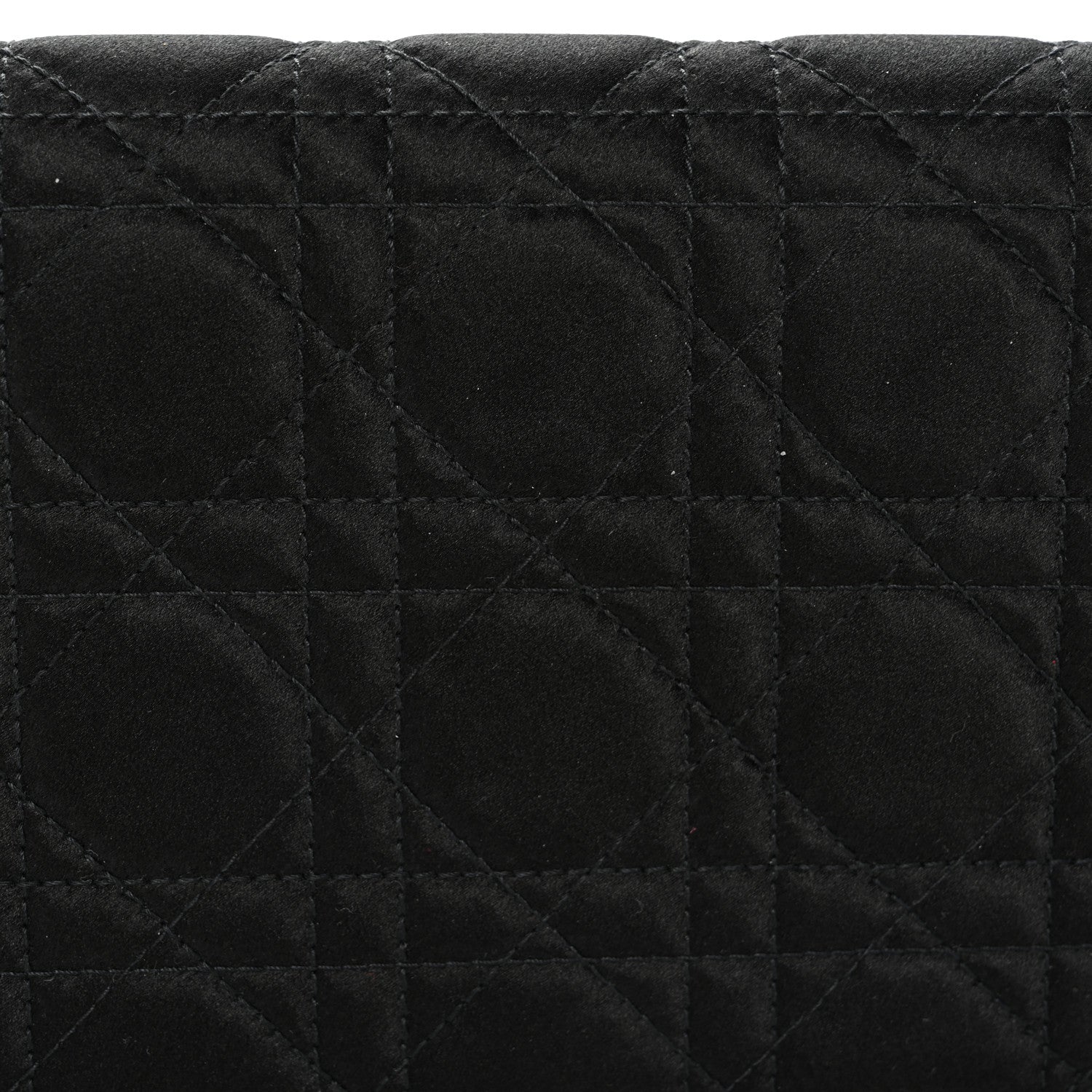 Satin Cannage Lady Dior Convertible Clutch Black