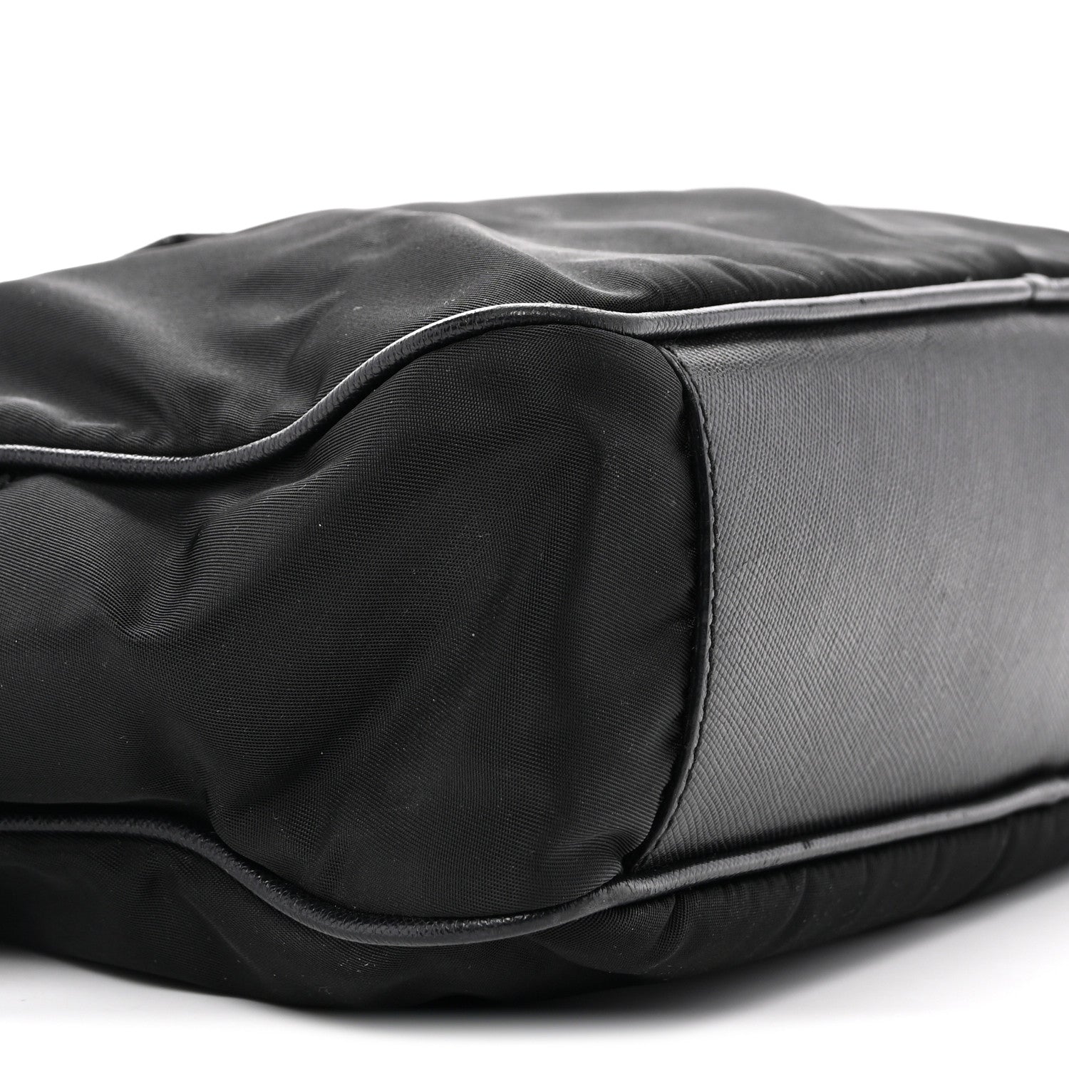Nylon Saffiano Small Top Handle Bag Black