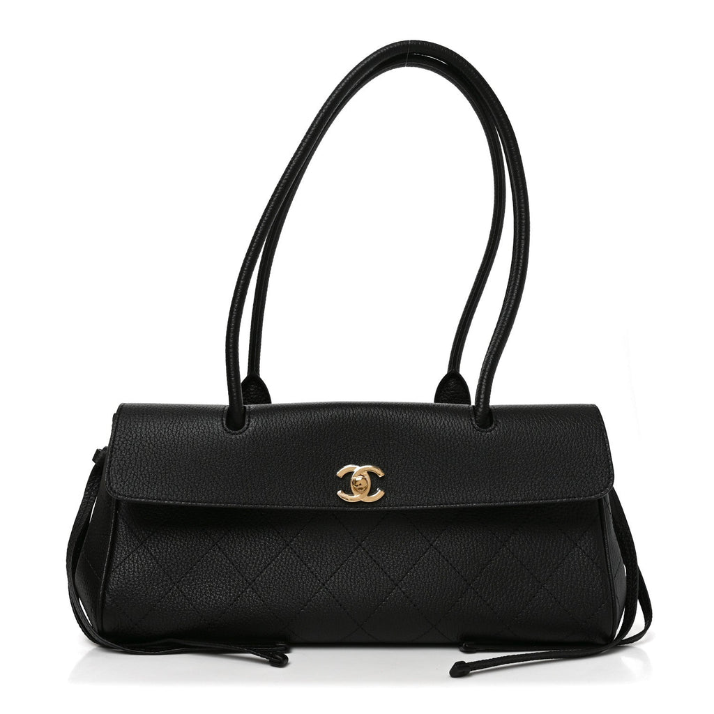Grained Calfskin Urban Essentials Small Shopping Bag Black