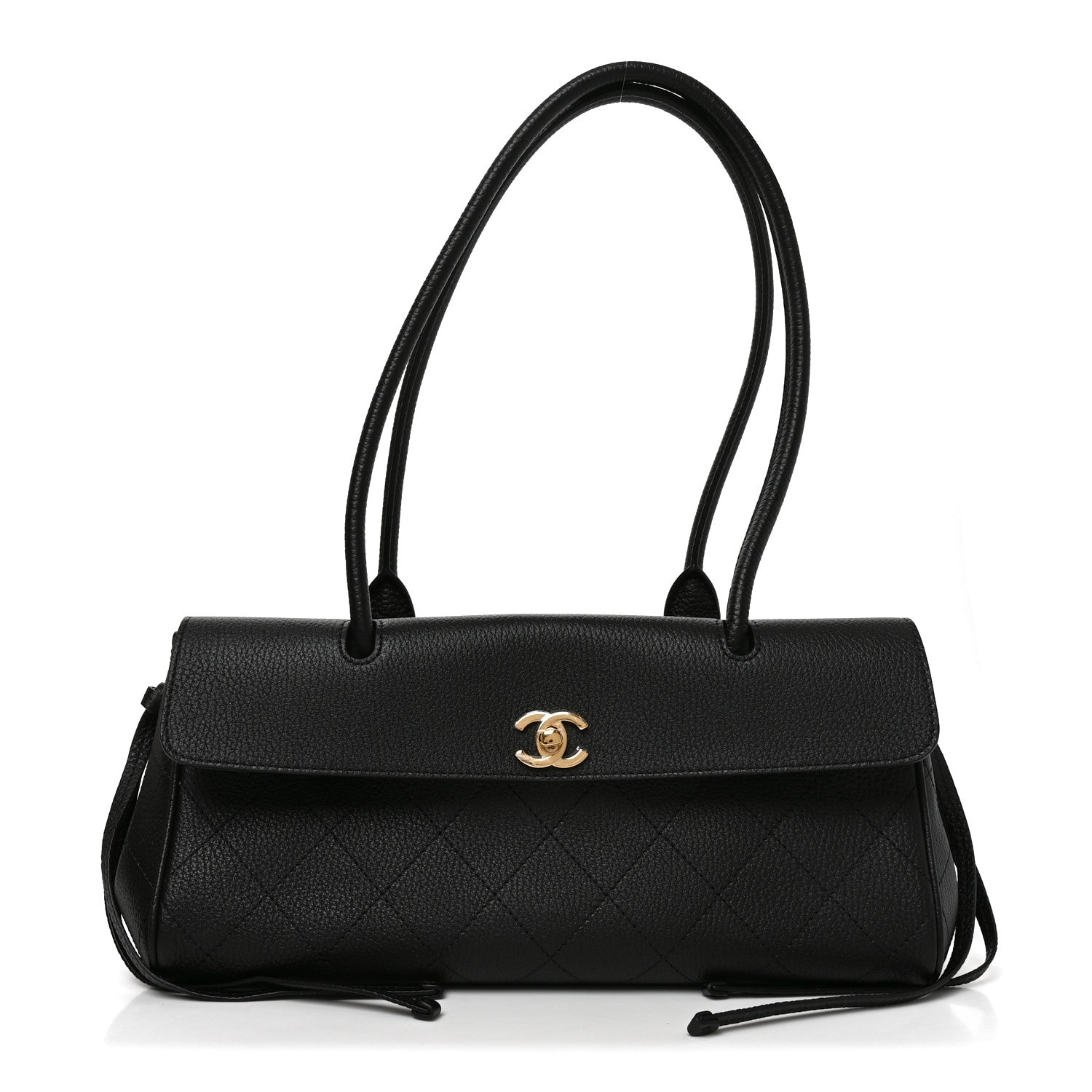 Grained Calfskin Urban Essentials Small Shopping Bag Black