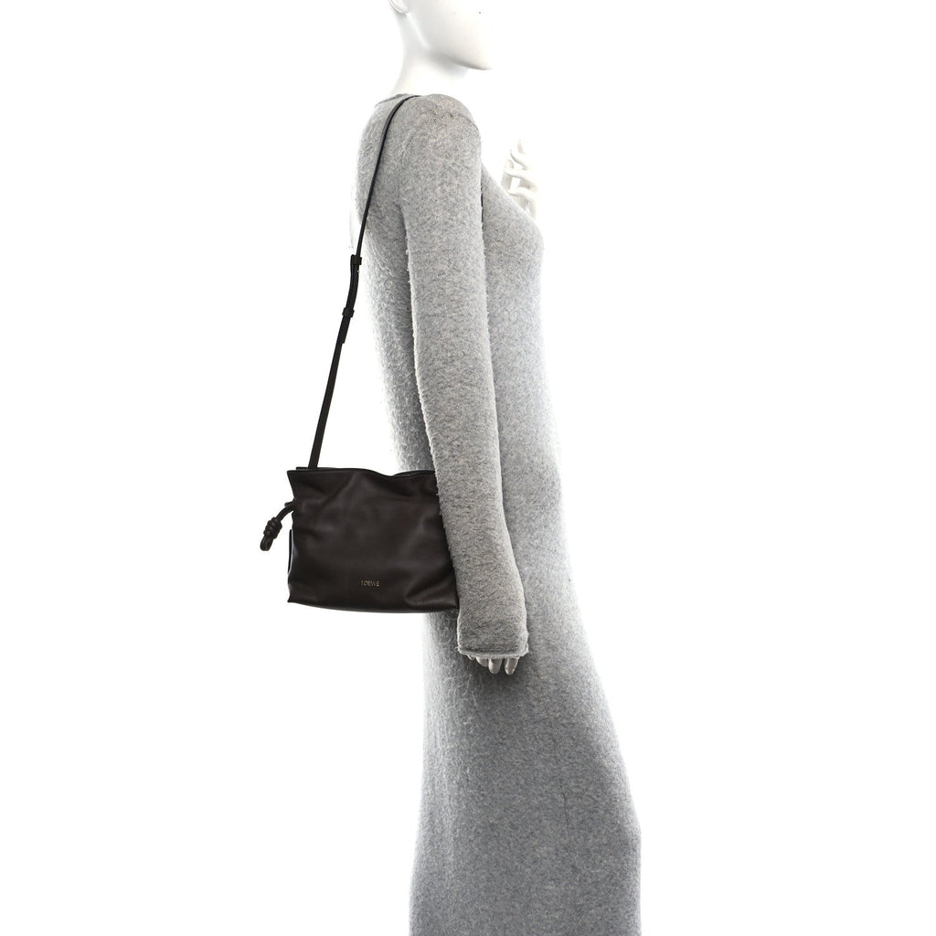 Nappa Flamenco Knot Clutch Chocolate