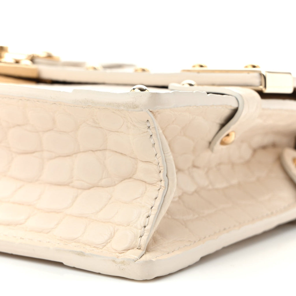 Alligator Trunk Chain Wallet Latte