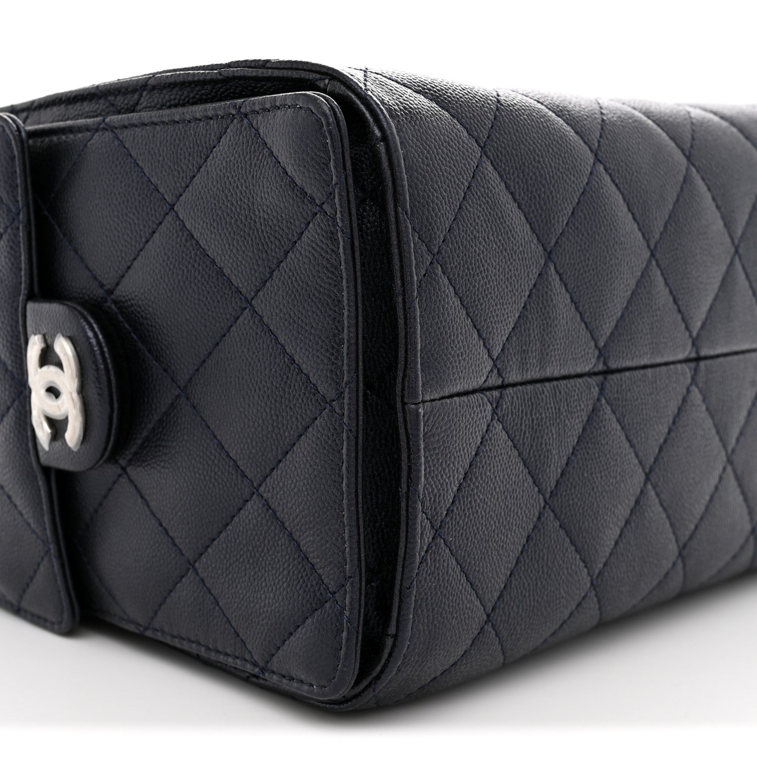 Caviar Quilted Small Chanel 25 Handbag Dark Navy