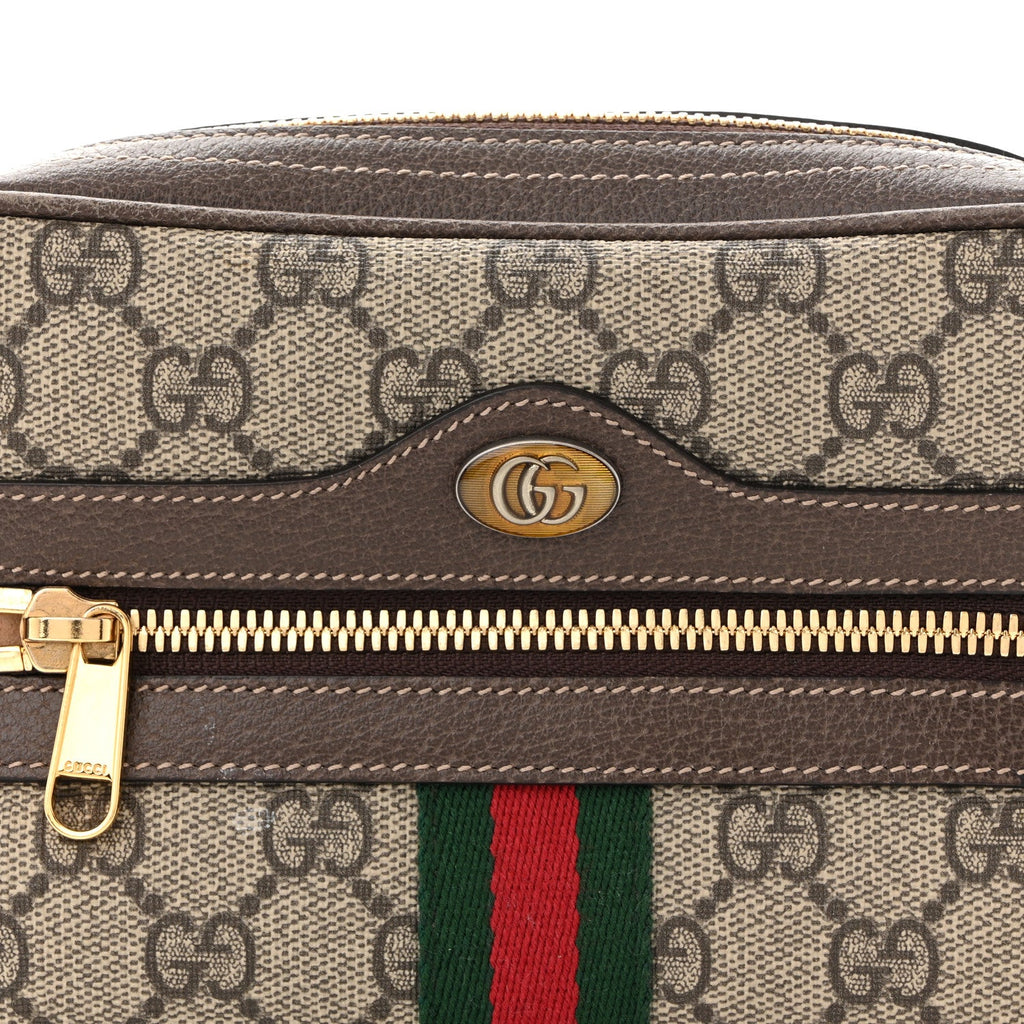 GG Supreme Monogram Web Small Ophidia Belt Bag 95 38 Dark Brown