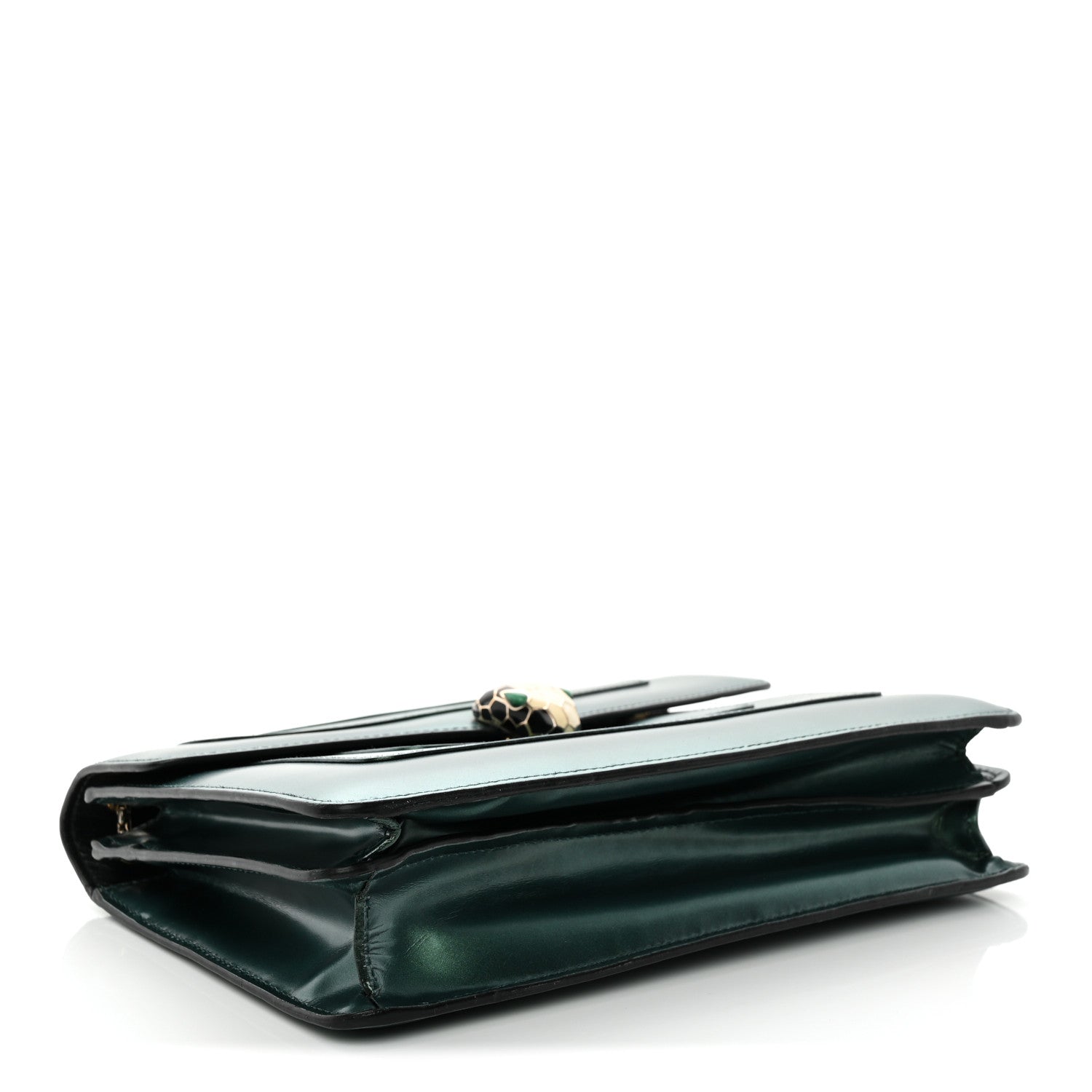 Iridescent Calfskin Serpenti Forever Shoulder Bag Emerald Green