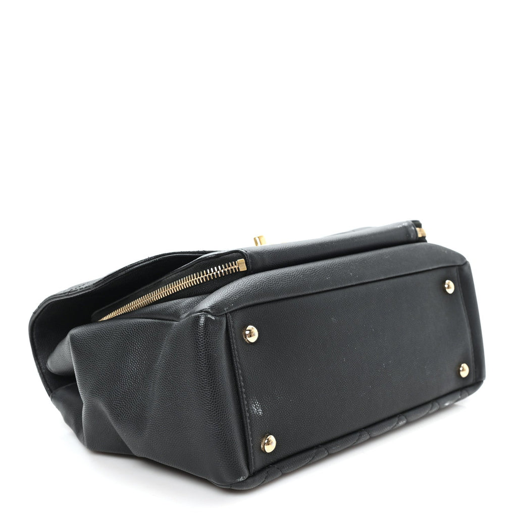 Caviar Quilted Large Business Affinity Flap Black