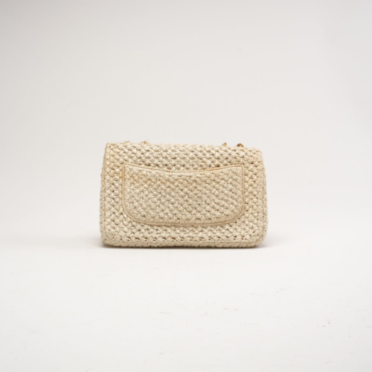 Chanel Raffia Crochet Ancient Greece Medium Flap Beige 2018