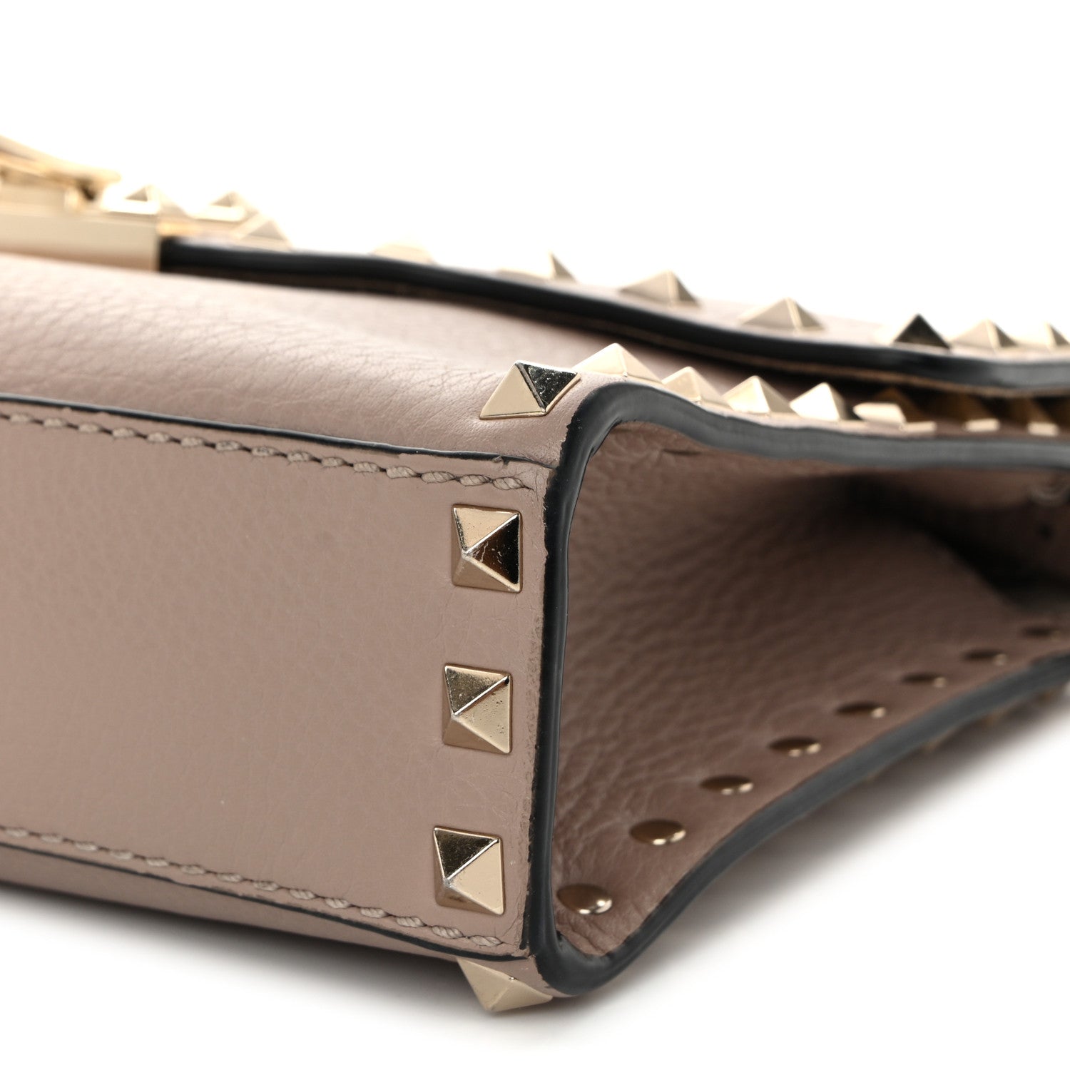 Pebbled Calfskin Medium Rockstud Flip Lock Crossbody Bag Poudre