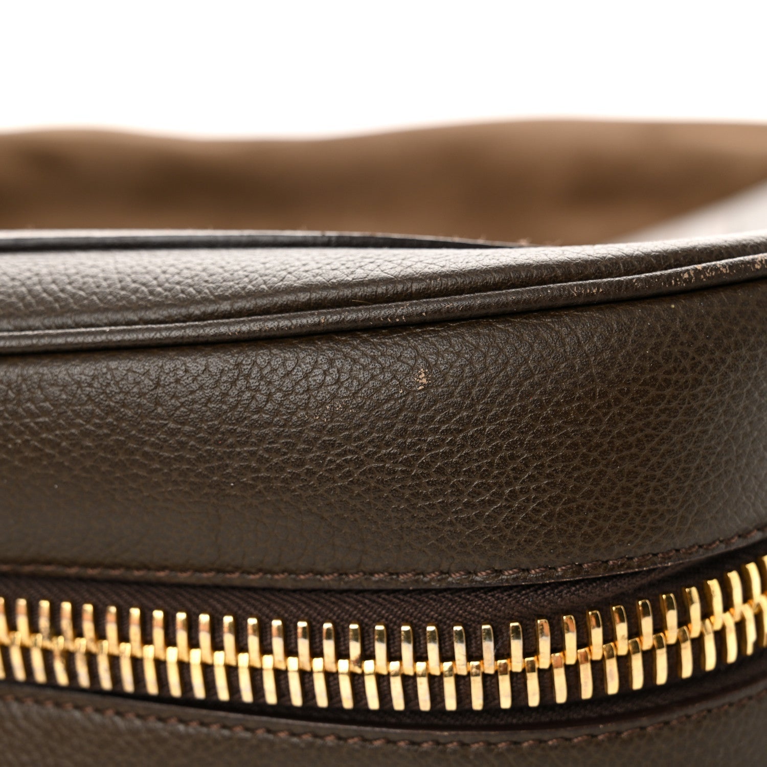 Grained Calfskin Large Jennifer Crossbody Bag Brown