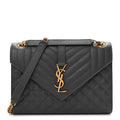 Grain De Poudre Textured Mixed Matelasse Triquilt Medium Monogram Satchel Pebble