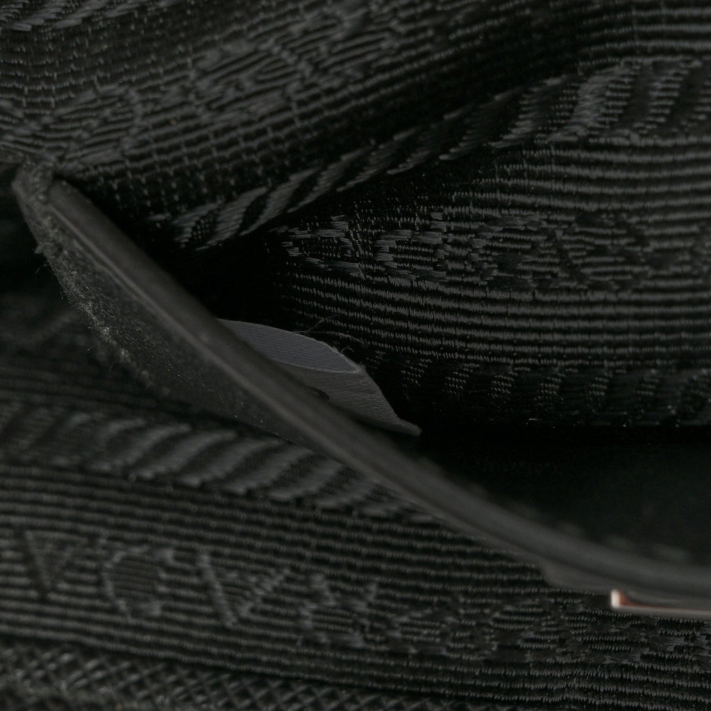 Re-Nylon Saffiano Triangle Shoulder Bag Black