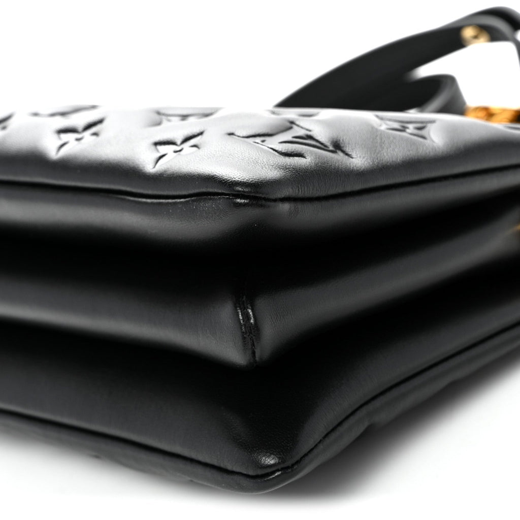 Lambskin Embossed Monogram Coussin BB Black