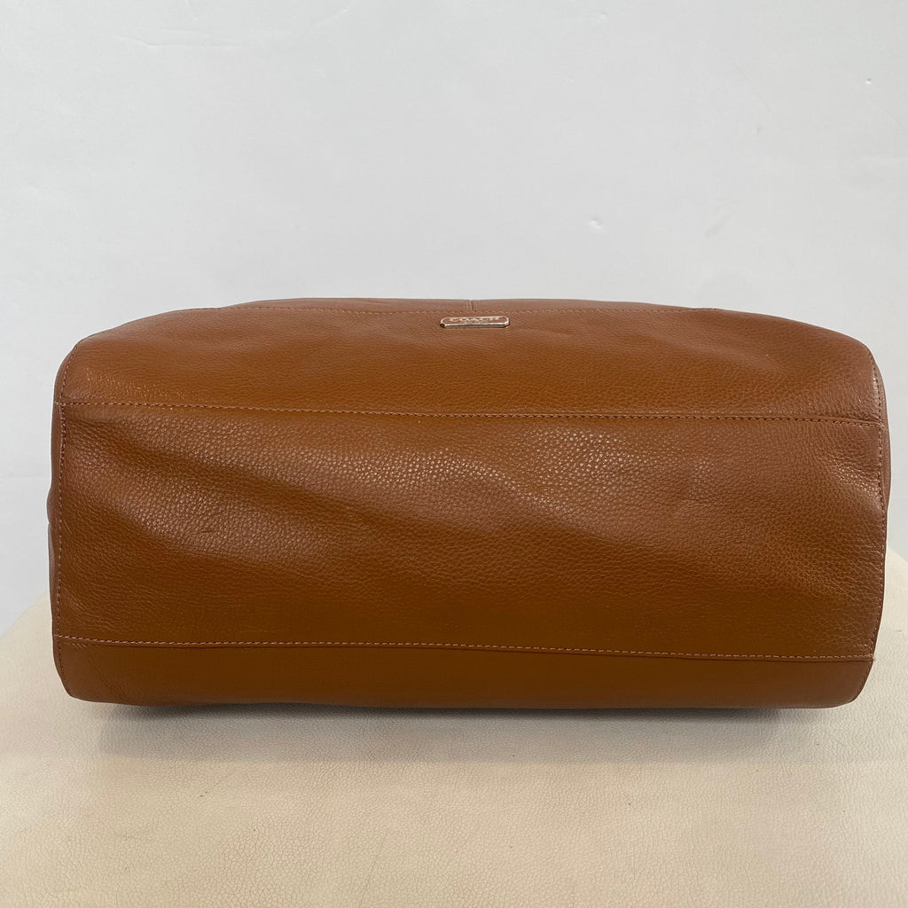 COACH Park Pebbled Calfskin Katheryn Triple Zip Satchel Tan/Brown Carryall Handbag 31324