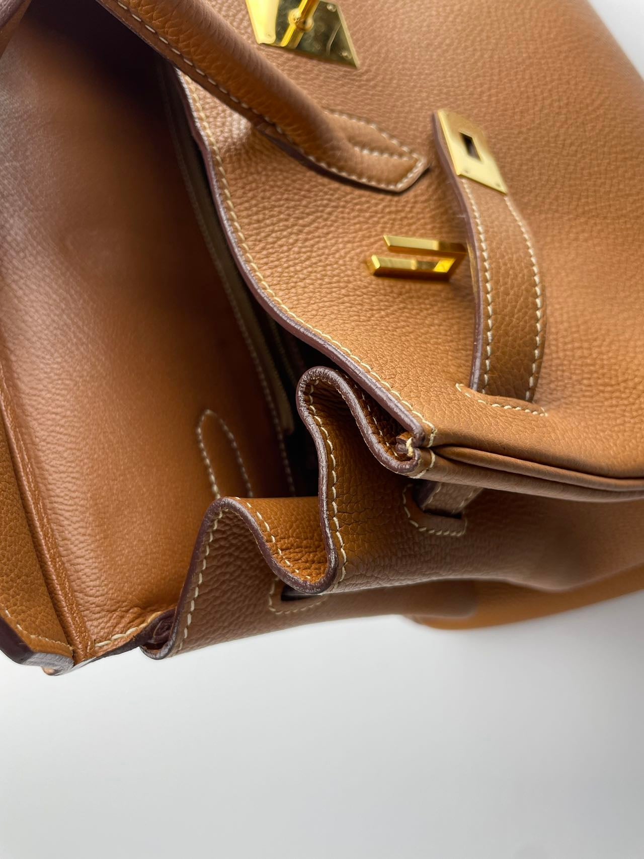 Hermes   Birkin 35 in gold vintage Togo leather