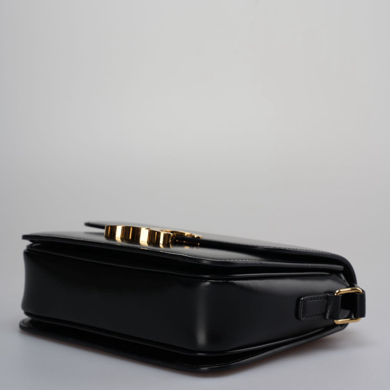 Celine Black Triomphe Crossbody Bag   2021 Small Calfskin