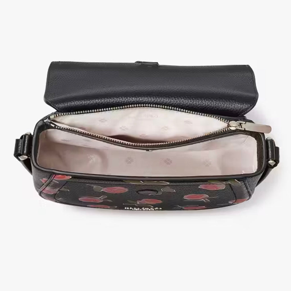 KATE SPADE Knott Ditsy Rose Medium Saddle Crossbody