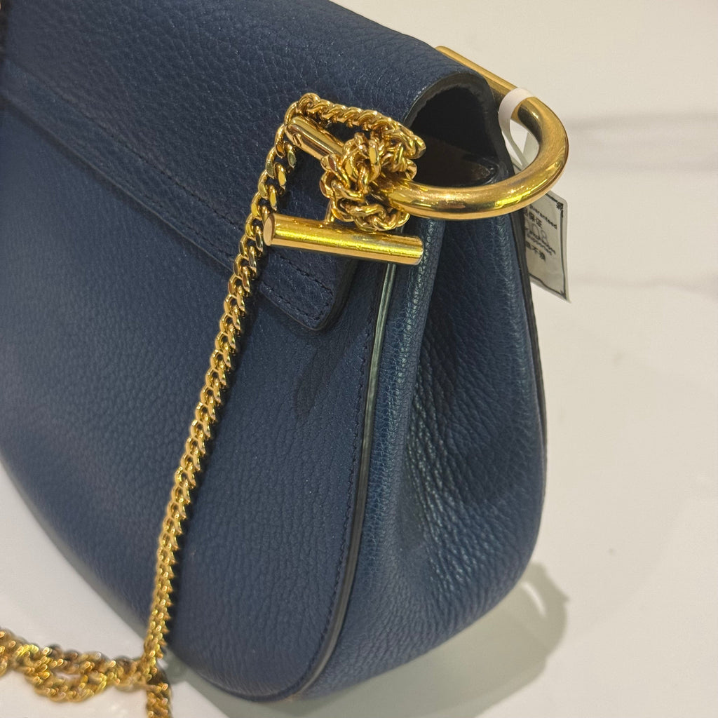 CHLOÉ MINI DEEP BLUE LEATHER “PIGGY” BAG