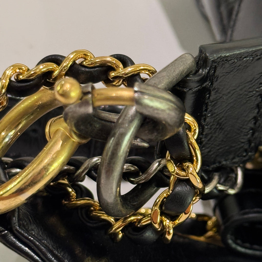 CHANEL Gabrielle Black Gold Limited Edition Handle Style