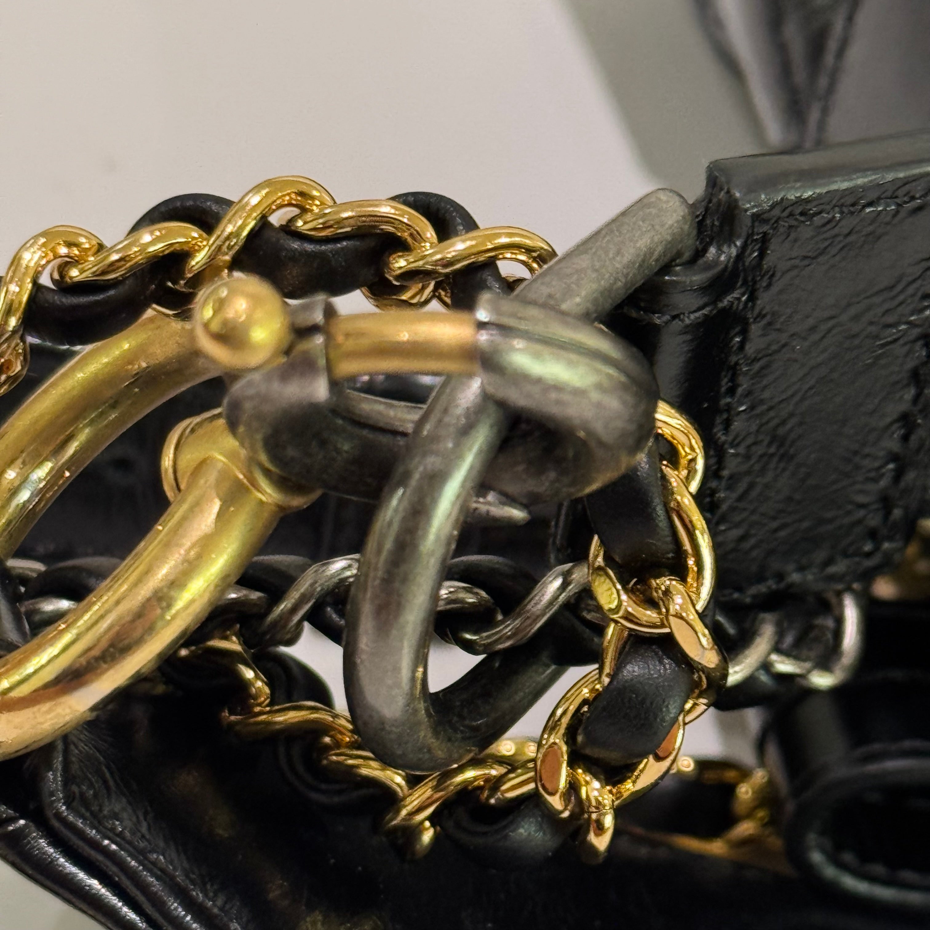 CHANEL Gabrielle Black Gold Limited Edition Handle Style
