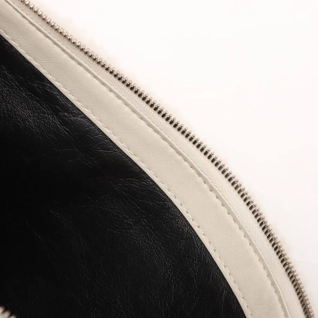 Balenciaga Shearling Clutch Bag White
