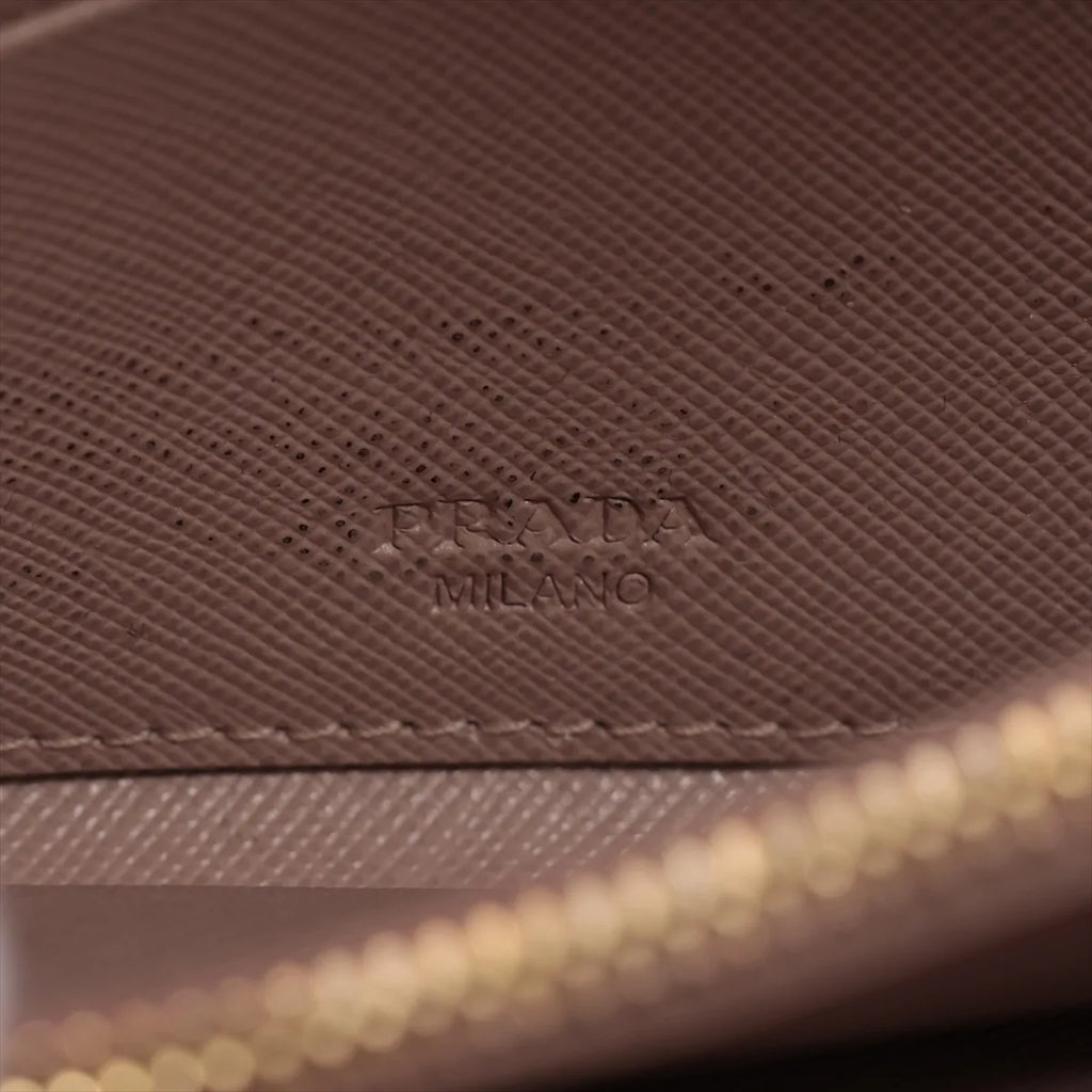 Prada Saffiano Leather Compact Wallet Beige